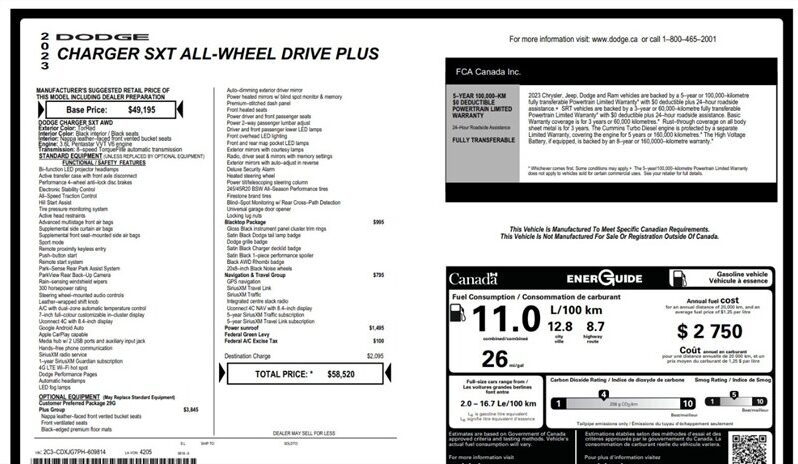 
								2023 Dodge Charger SXT AWD full									
